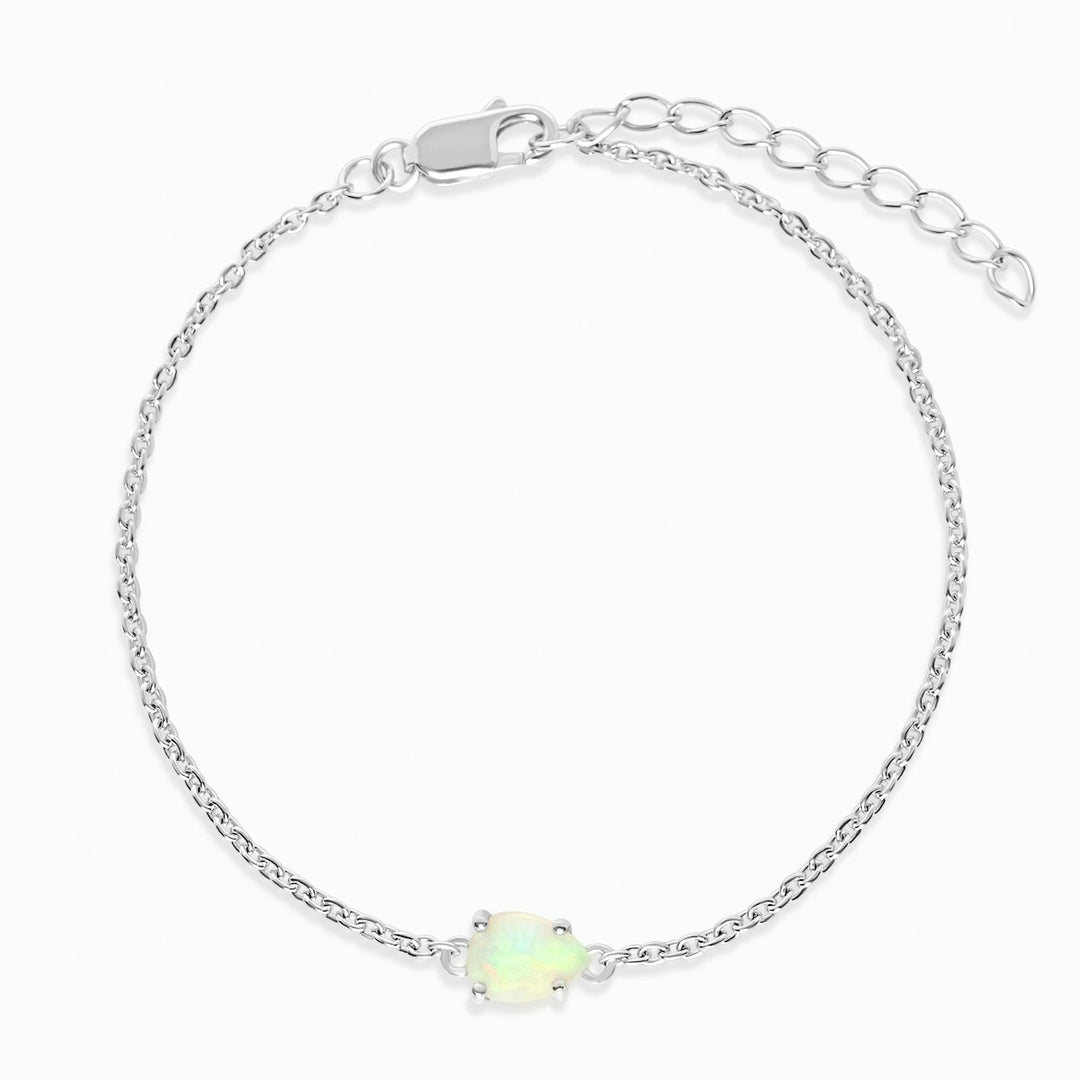 Kristallarmband med Etiopisk Opal kristall. Silverrmband med sten Etiopisk Opal.