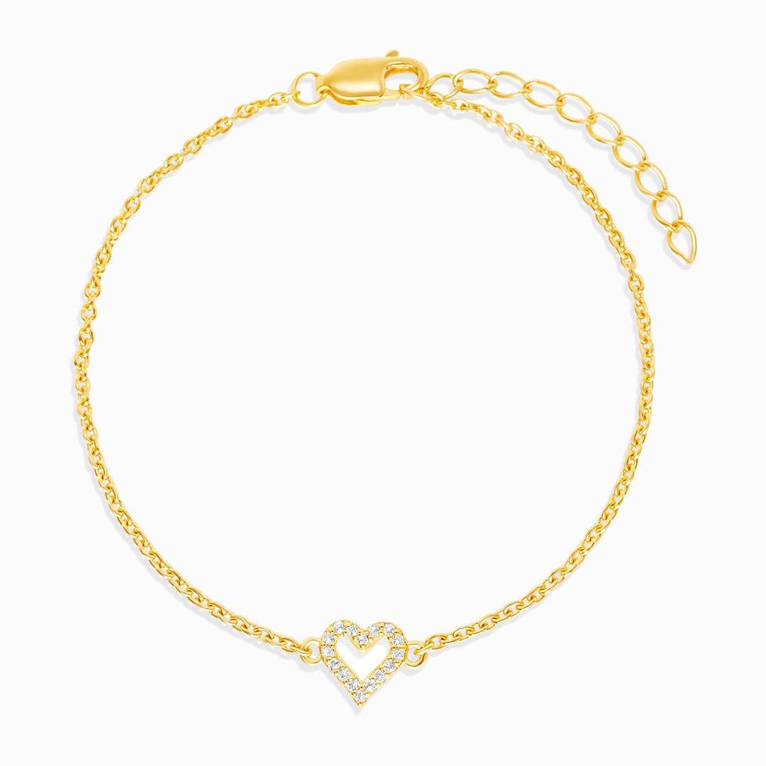 Armband Love Vit Topas Guld