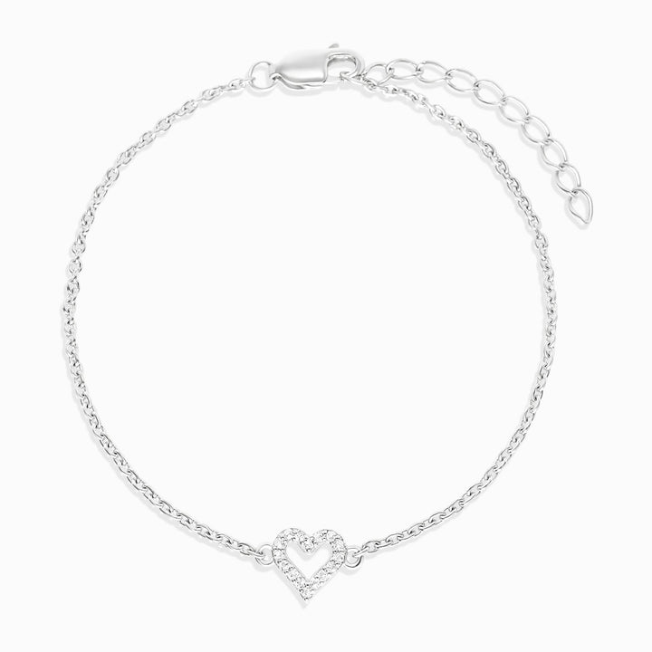 Armband Love Vit Topas Silver