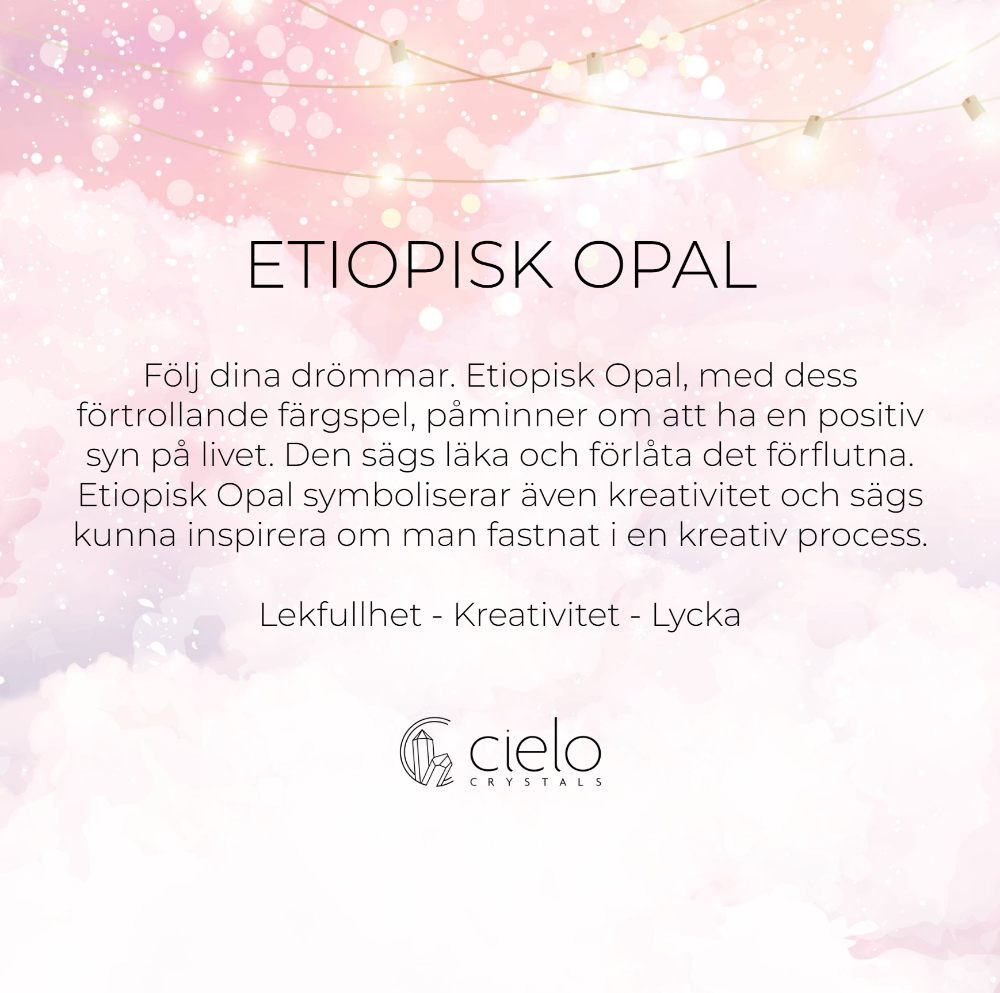 Kristallberlock Etiopisk Opal Silver