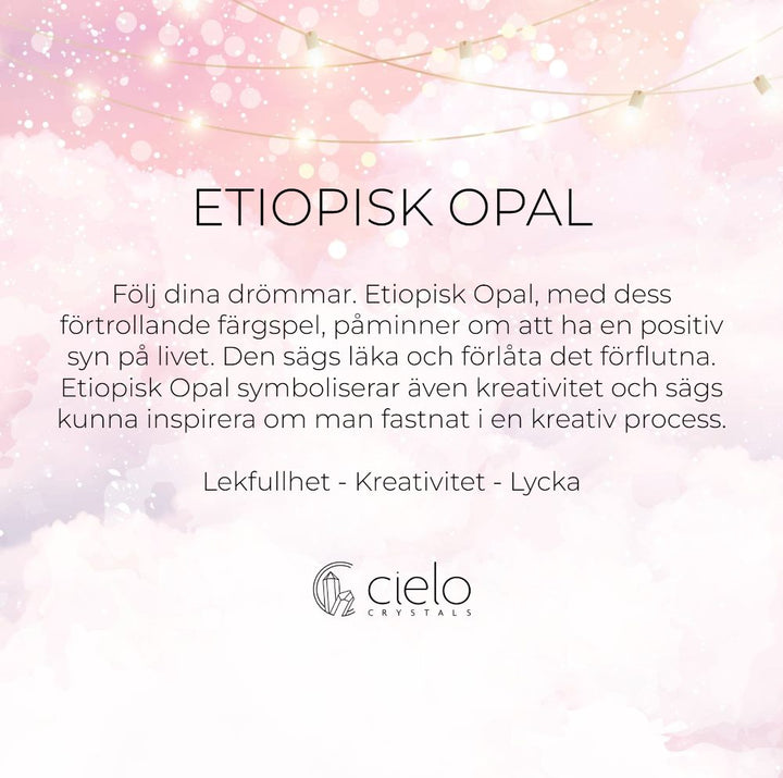 Kristallberlock Etiopisk Opal Silver